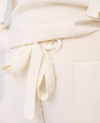 Grommet Detail Top & Wide Leg Pant Lounge Set