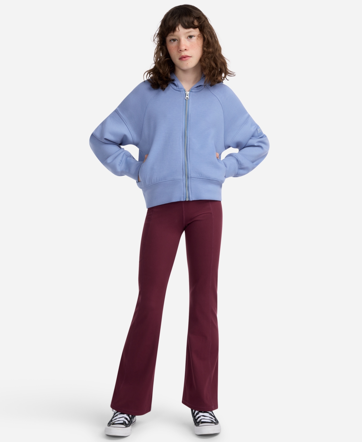Abercrombie Girls Ypb Neoknit Full-zip Hoodie In Blue
