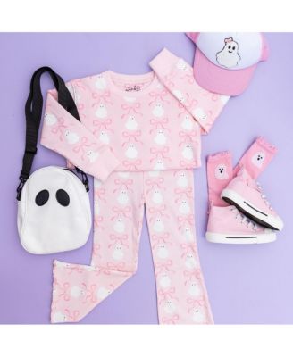 Toddler Girls Coquette Ghost Halloween Flare Legging