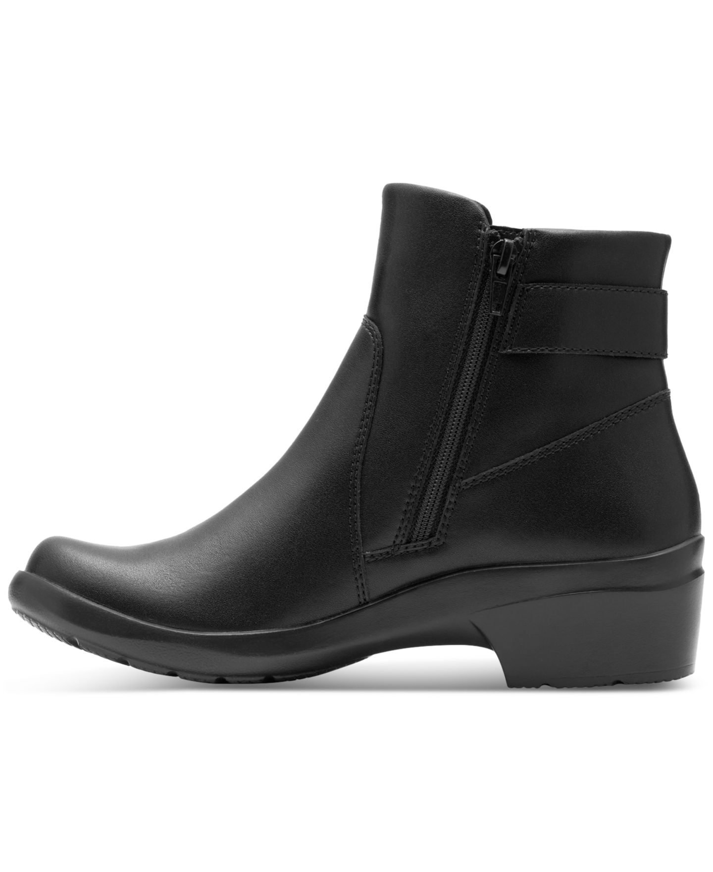 Женские ботинки Clarks Collection Angie Serena Wedge Booties, цвет: Чёрный кожаный — фото 6