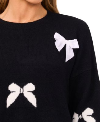 Women's Bow Appliqué Sweater