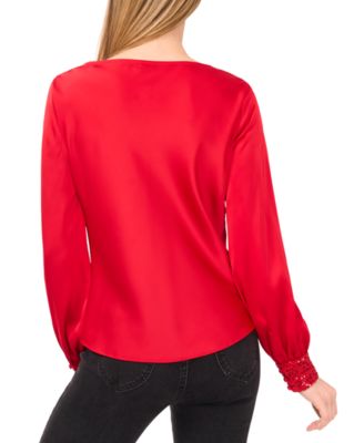 Women's Long-Sleeve Cowl Neck Top