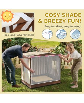 Kids Wooden box with Canopy Fully Cove, 56" x 40" x 52",