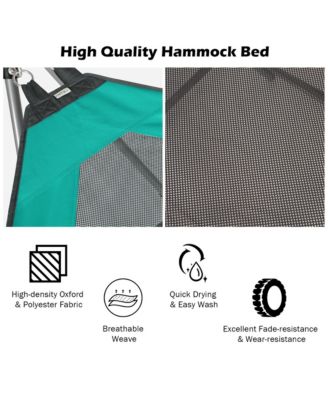 Folding Hammock Indoor & Outdoor Hammock with Side Pocket & Iron Stand