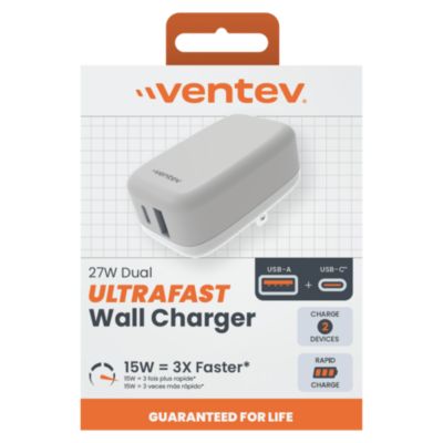 27W ULTRAFAST USB C and USB A Dual Universal Wall Charger