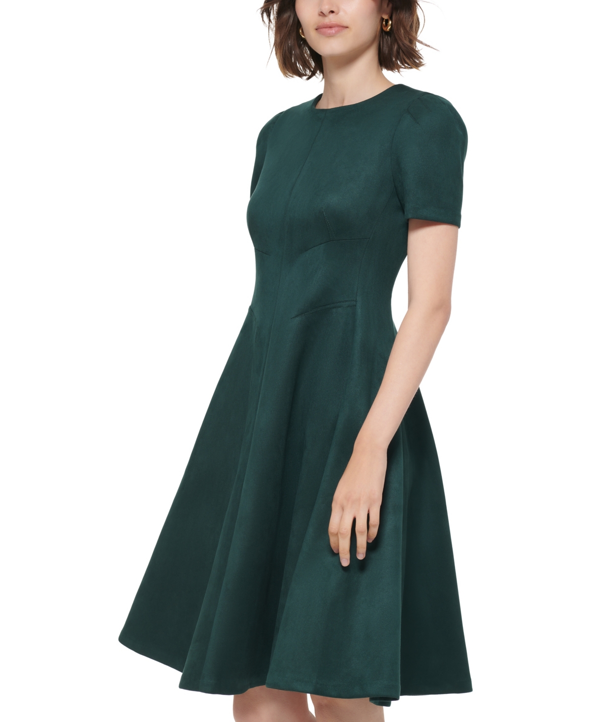 Calvin Klein Women's Fit And Flare Short Dress In Green