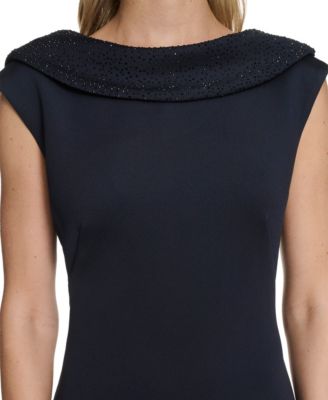 Women's Beaded Sheath Midi Dress