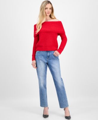 Petite Lofty Off-The-Shoulder Sweater, Macy's Exclusive