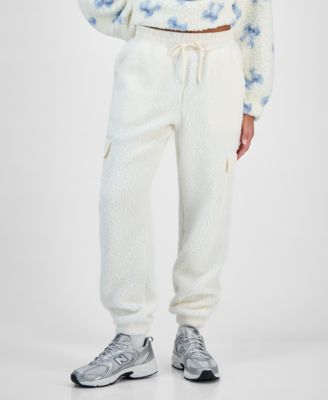 Juniors' Sherpa Cargo Jogger Pants