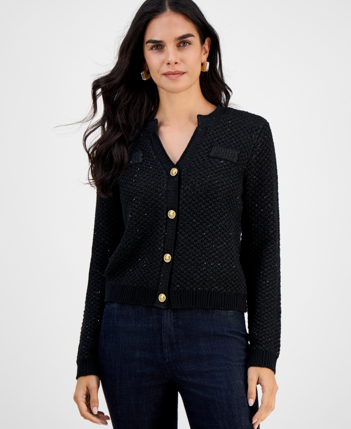 I.n.c. International Concepts Petite Metallic Shine Cardigan, Macy's Exclusive