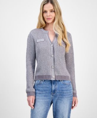 Petite Metallic Shine Cardigan, Macy's Exclusive 