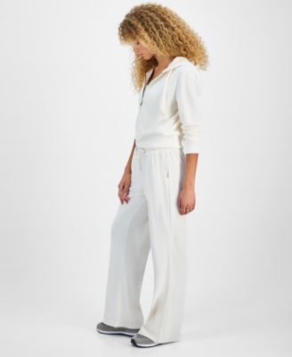 Juniors' Ribbed Velour Drawstring Pants