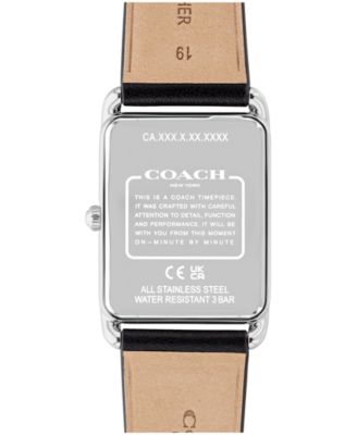 Men's Elliot Black Leather Strap Watch, 32 x 36mm