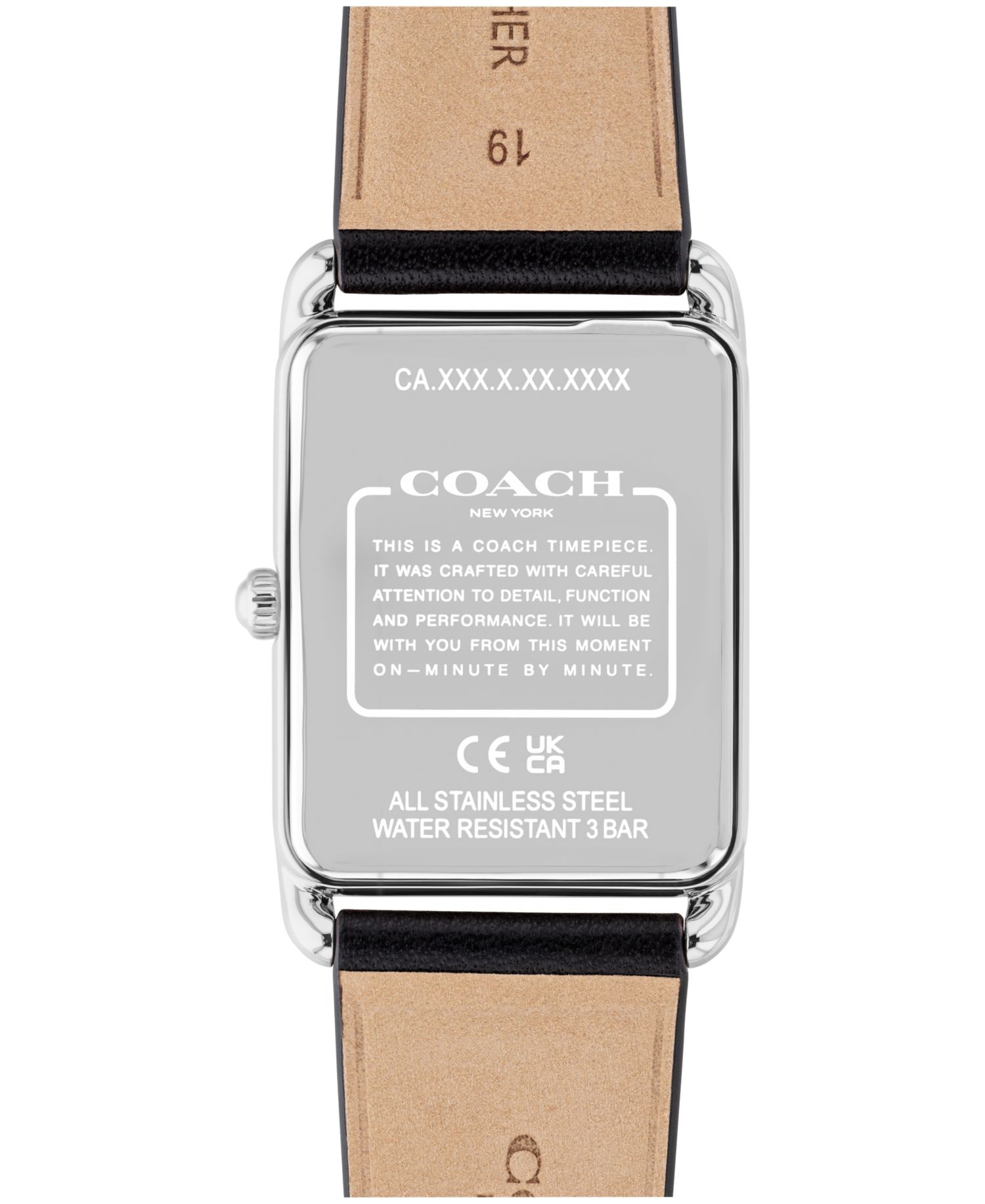 Men's Elliot Black Leather Strap Watch, 32 x 36mm