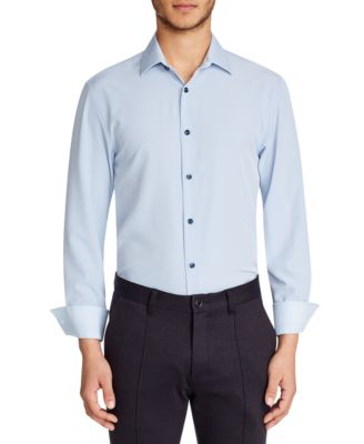 Men's Slim-Fit Solid Performance Stretch Cooling Comfort Dress Shirt