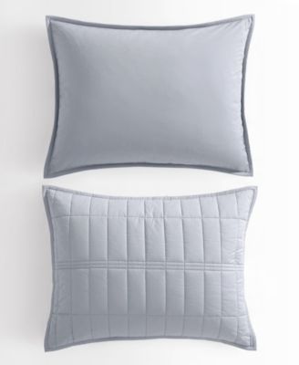 Washed Percale Solid Cotton 2-Pc. Quilt Set, Twin