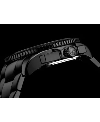 Men's Monaco Black Stainless Steel, Black Dial, 47mm Round Watch