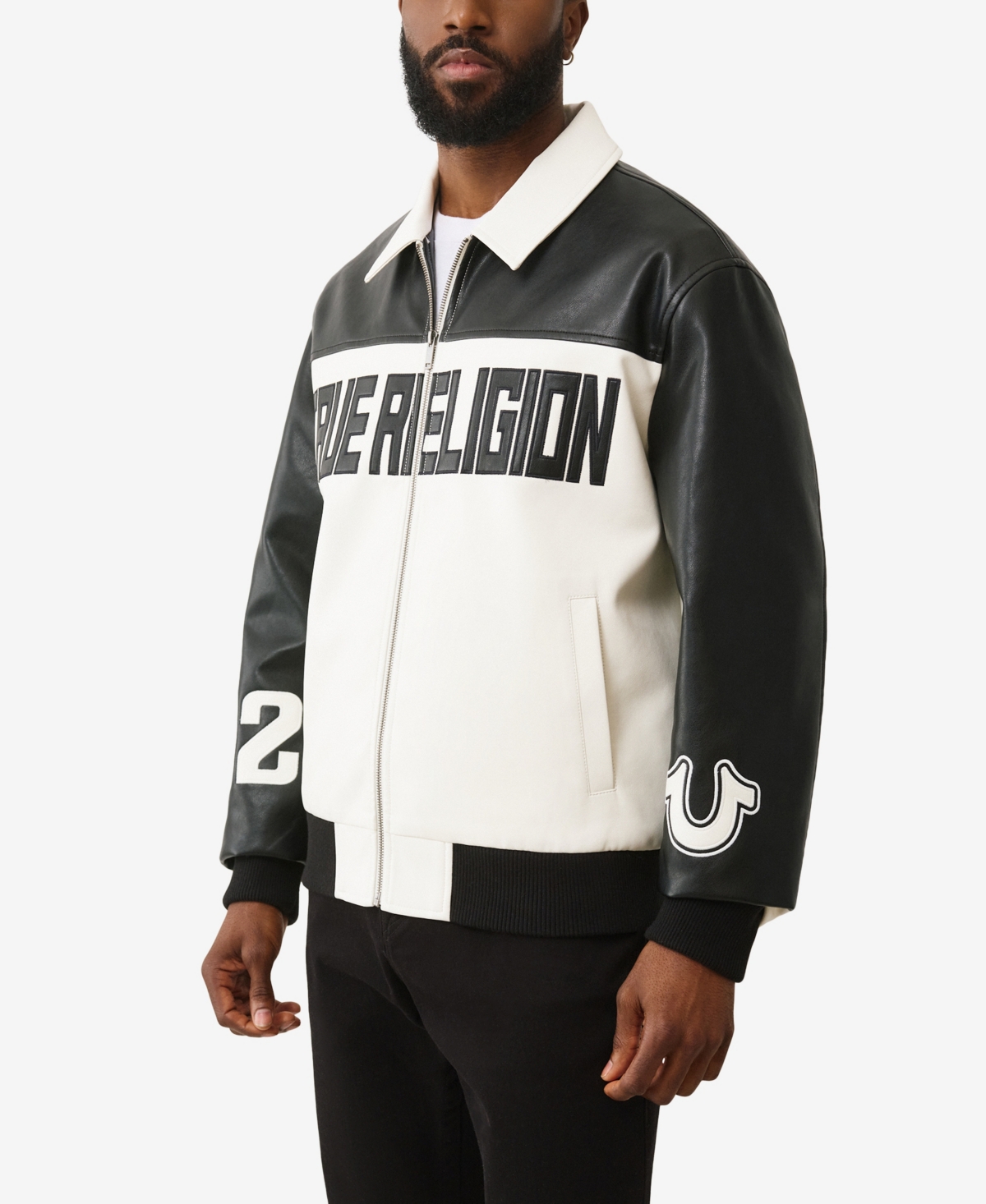 True Religion Men's Long Sleeve Racing Jacket
