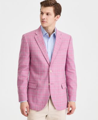 Men's Cotton & Linen Printed Modern-Fit Sport Coat