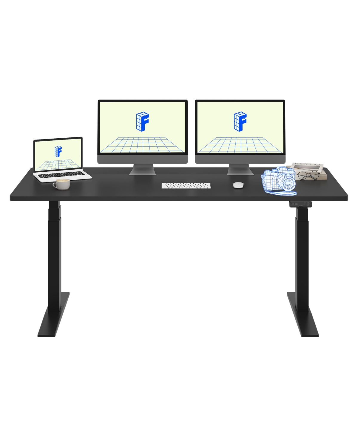 Flexispot E7-commercial Electric Adjustable Standing Desk, Rectangular Chipboard