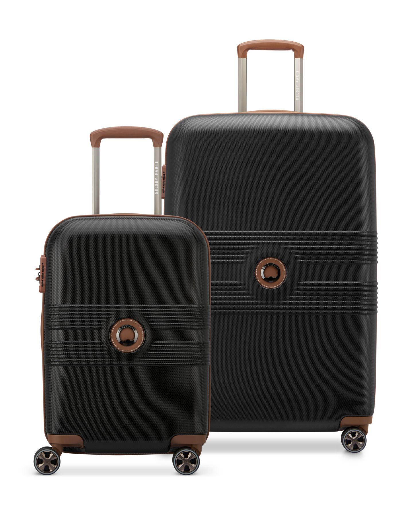 Сумки Delsey Paris Flânerie Carry-On and Large Spinner Set, цвет: Чёрный коричневый — фото 1