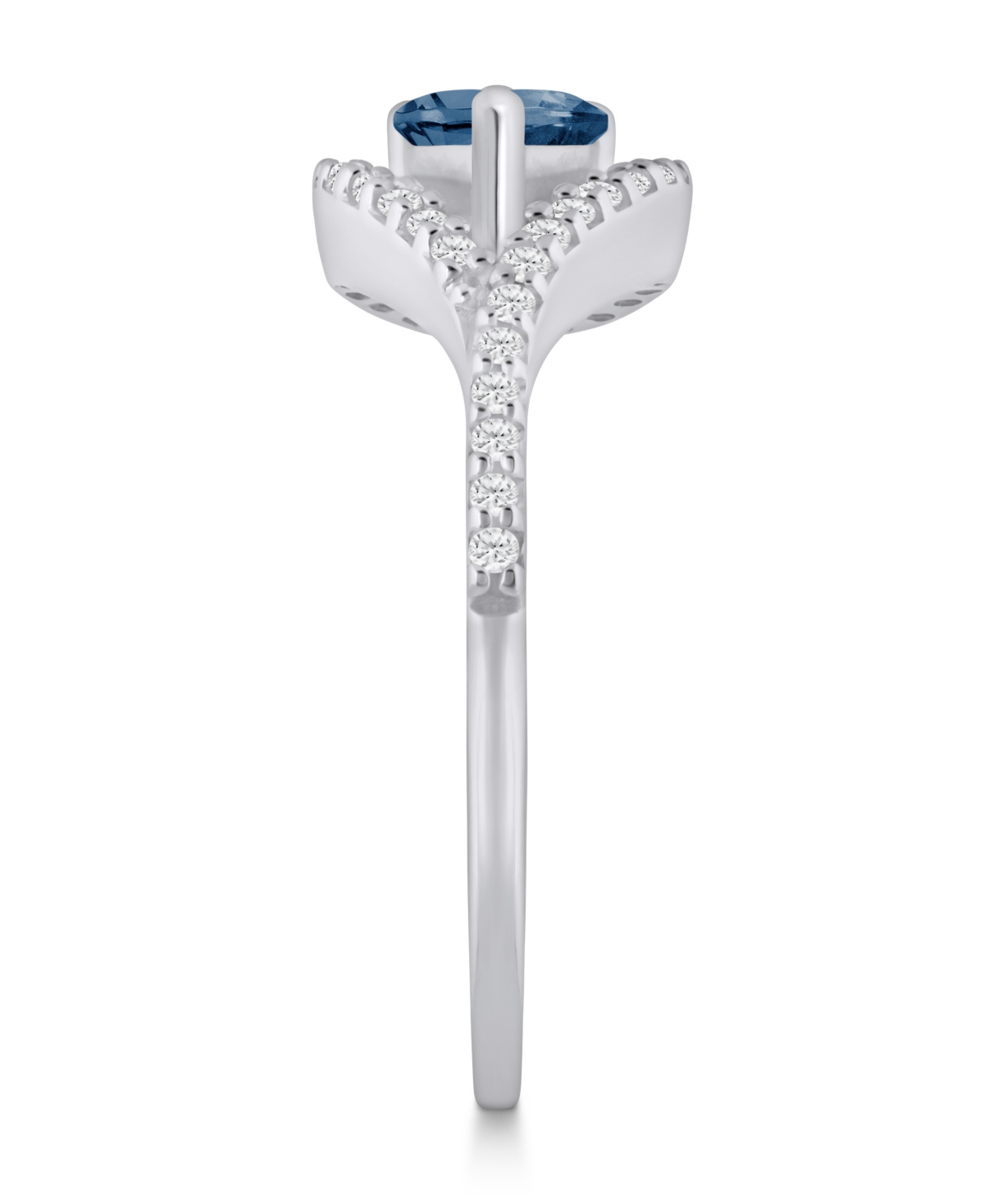 Macy's Gemstone And Diamond Ring (1/5 Ct. T.w.) In 10k White Gold (also In 10k Yellow Gold)