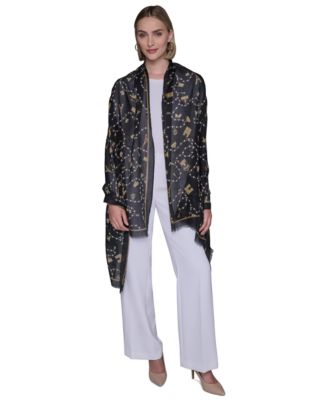 Cultivated Pearls and Charms Oversized Neck Wrap