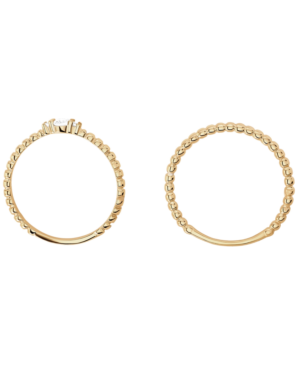 Macy's 2-piece Cubic Zirconia Open Stackable Ring Set (0.27 Ct. T.w.) In Gold Over Sterling Silver In Gold