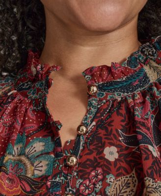 Plus Size Smocked-Sleeve Shirt Dress