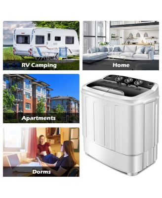 Compact Mini Twin Tub 8lbs Washing Machine Washer Spinner