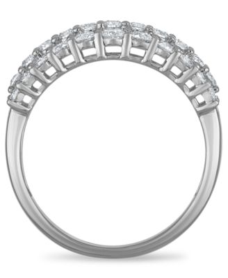 Diamond 3-Row Band Ring (1 ct. t.w.) in 14k White Gold