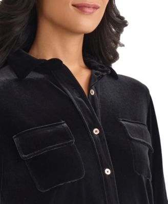 Women's Long Sleeve Velour Shirt