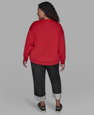 Plus Size Patches Sweatshirt