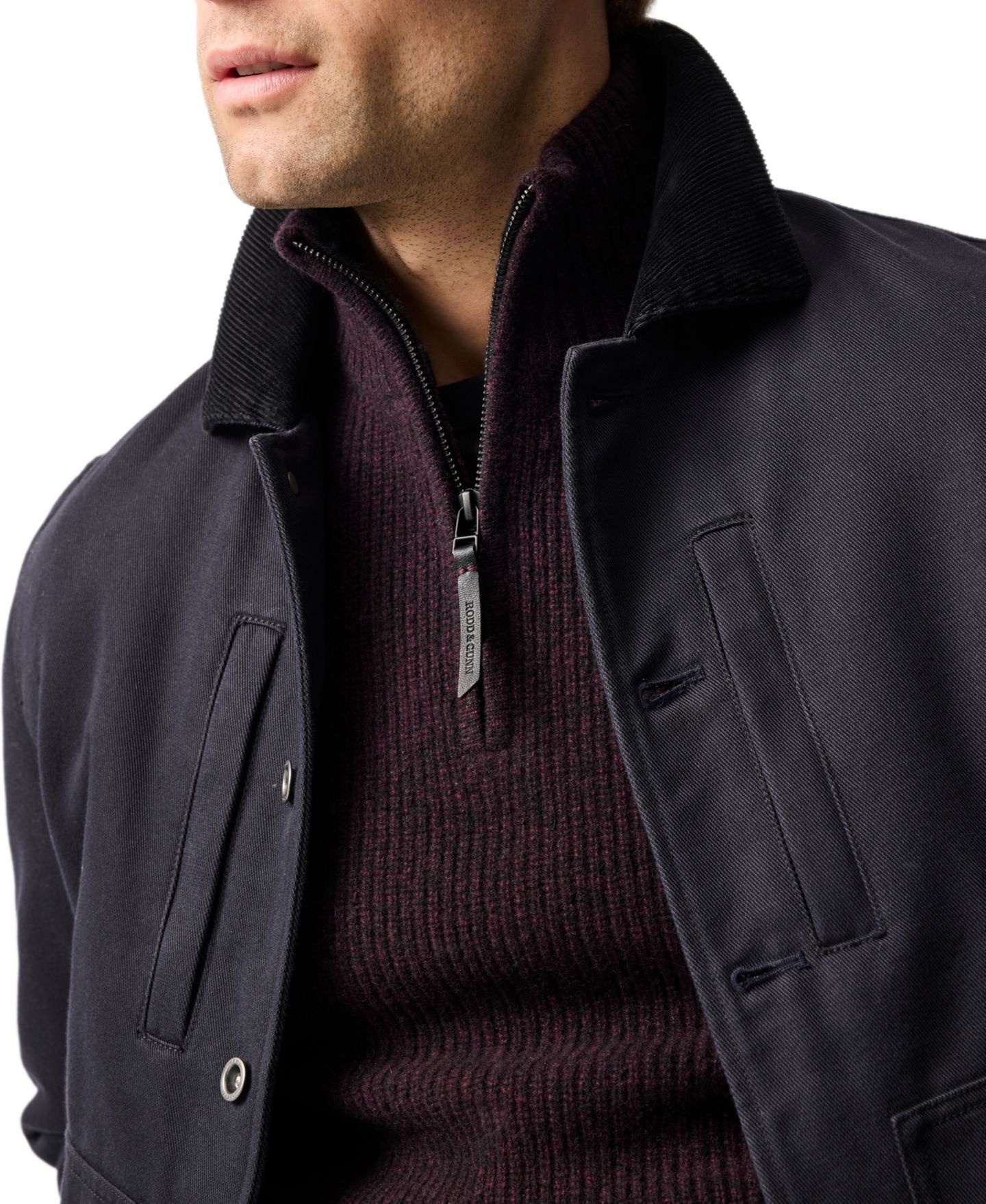 Мужской свитер Rodd & Gunn Robbies Road Wool Knit, цвет: Чёрный инжирный — фото 5