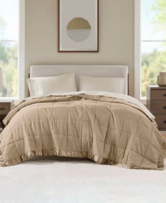 Windom Lightweight Down Alternative Satin Trim Blanket, Twin