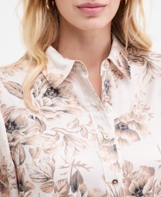 Women's Long Sleeve Button-Front T-Shirt