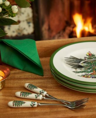 Christmas Tree Pastry Forks, Set of 6