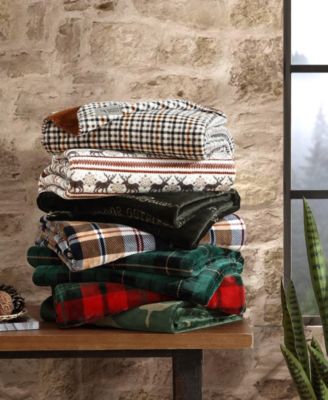 Printed Lush Flannel Throw, 70" x 60"