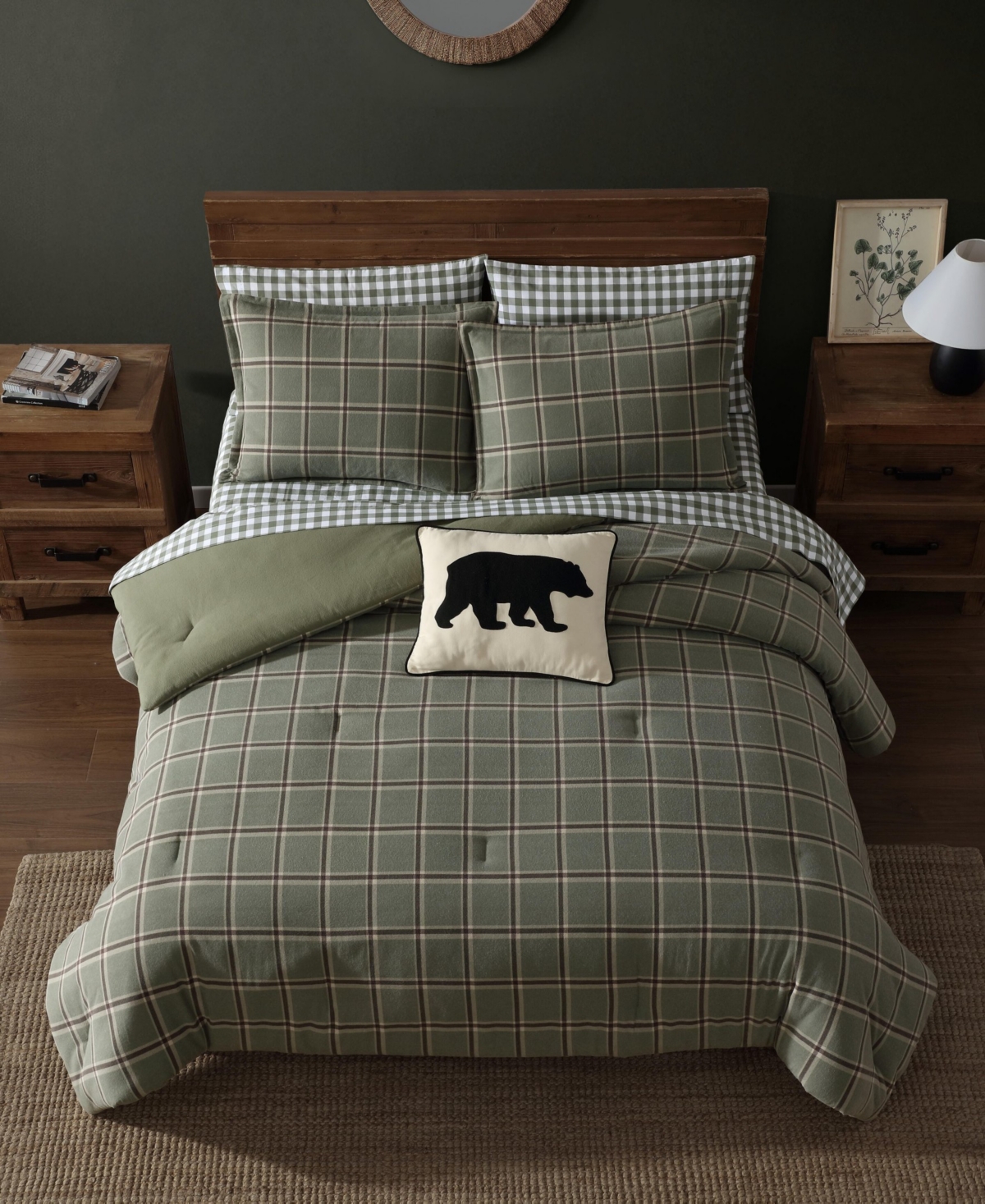 Eddie Bauer Alpine Plaid Printed Flannel -Pc. Comforter Set