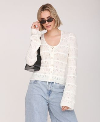 Women's Long-Sleeve Scoop Neck Cardigan