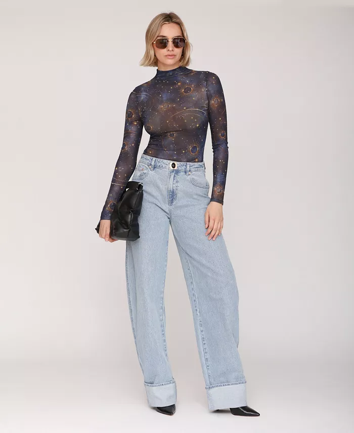 Women's Rolled Cuff Barrel Leg Jeans - thumbnail 7