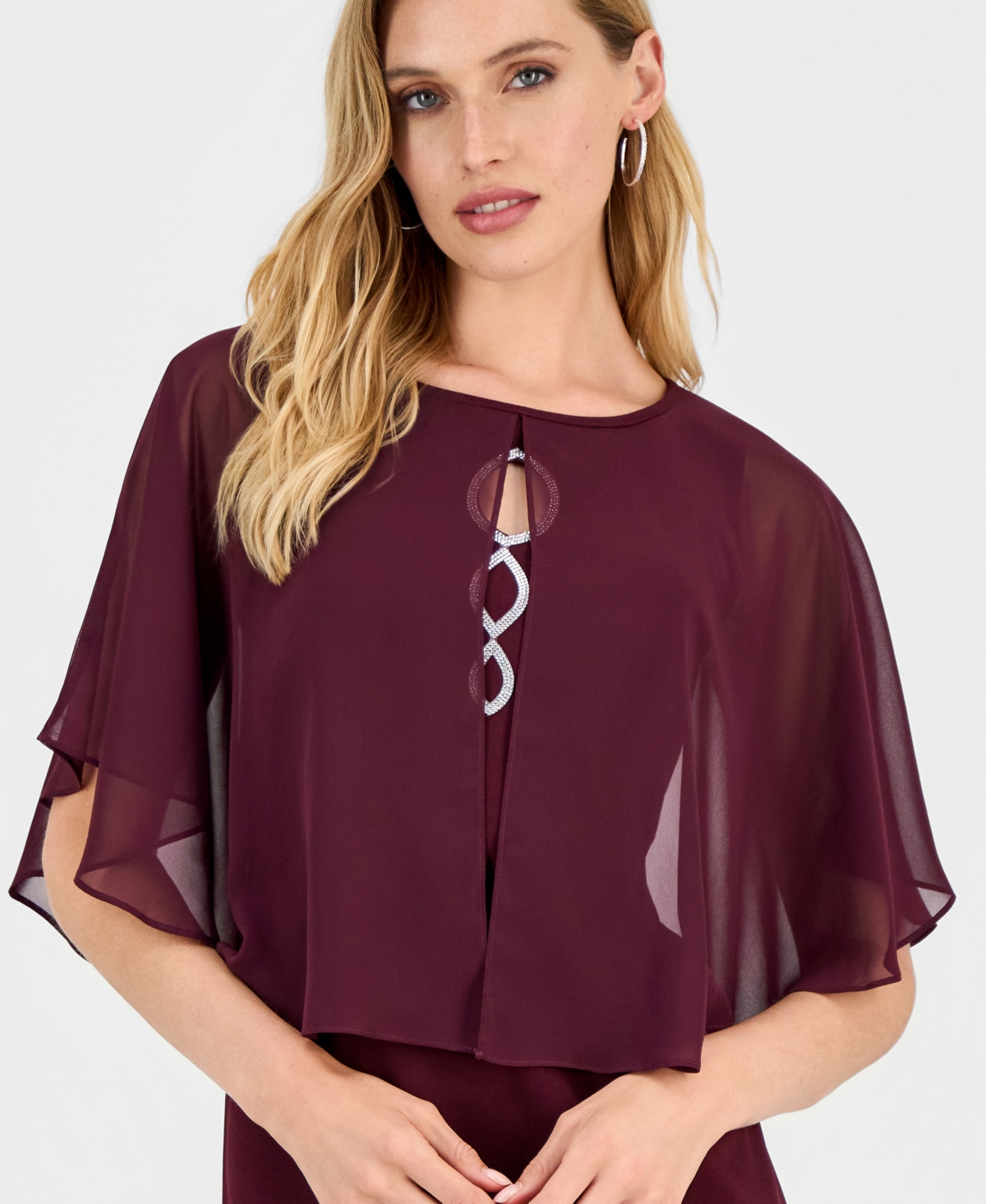 Connected Women's Cape Overlay Dress