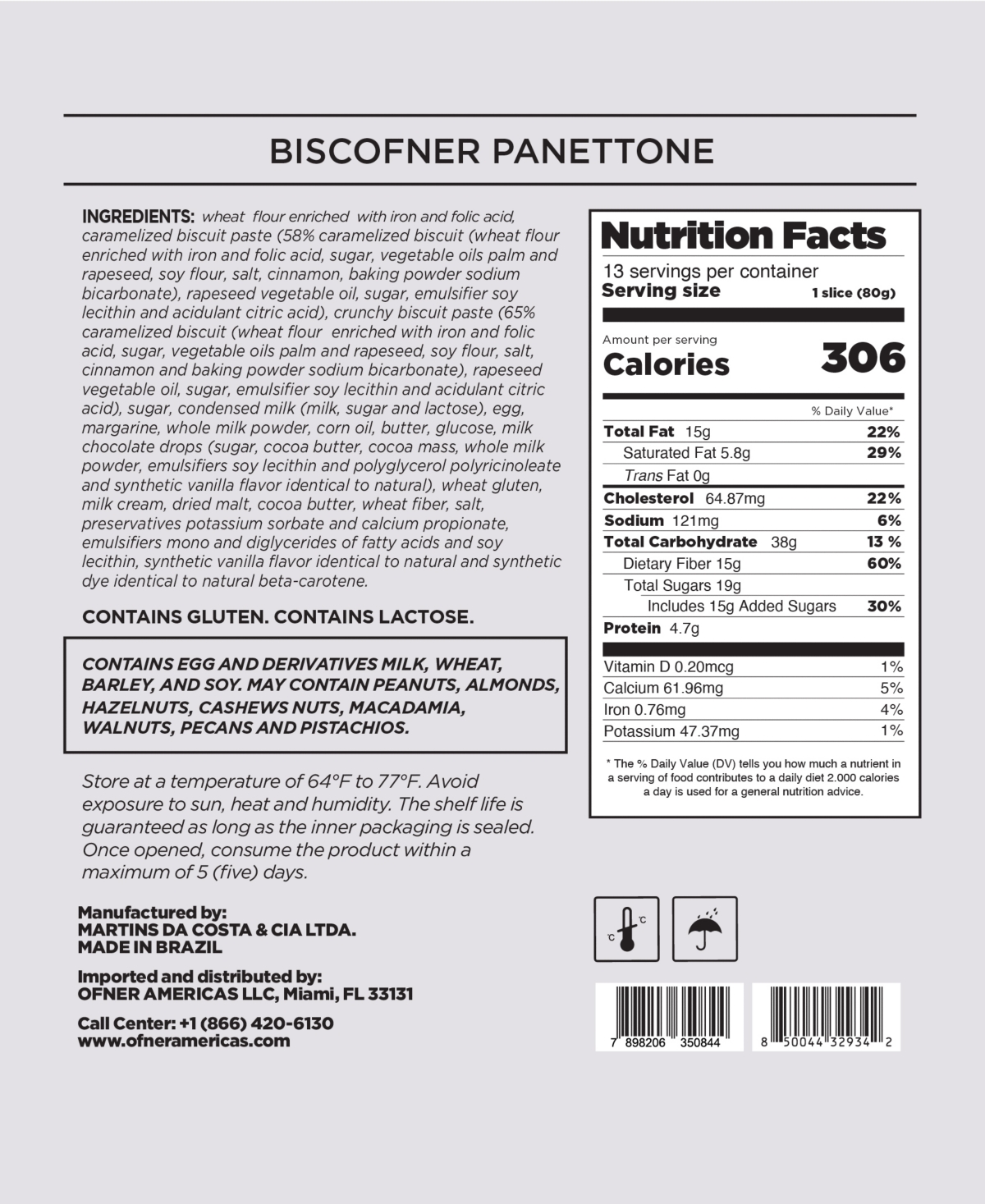 Ofner Bisc Panettone, 35.27 oz In Transparent