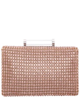Mini Crystal Encrusted Minaudiere Lift Lock Clutch