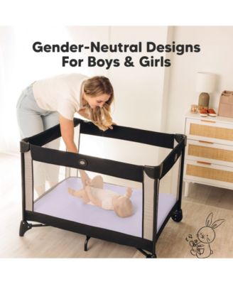 Soothe Waterproof Pack N Play Sheets for Girls, Boys, 2pk 38x26 Cotton Mini Crib Sheets Fitted, Soft, Breathable