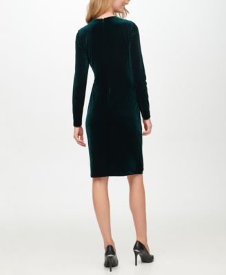 Women's Velvet Side Bar Trim Dress
