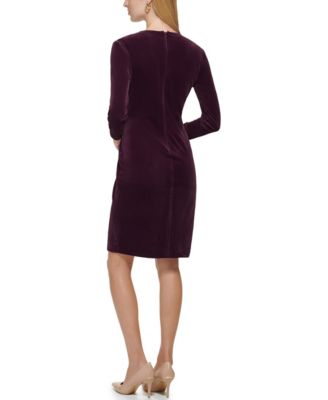 Women's Velvet Side Bar Trim Dress