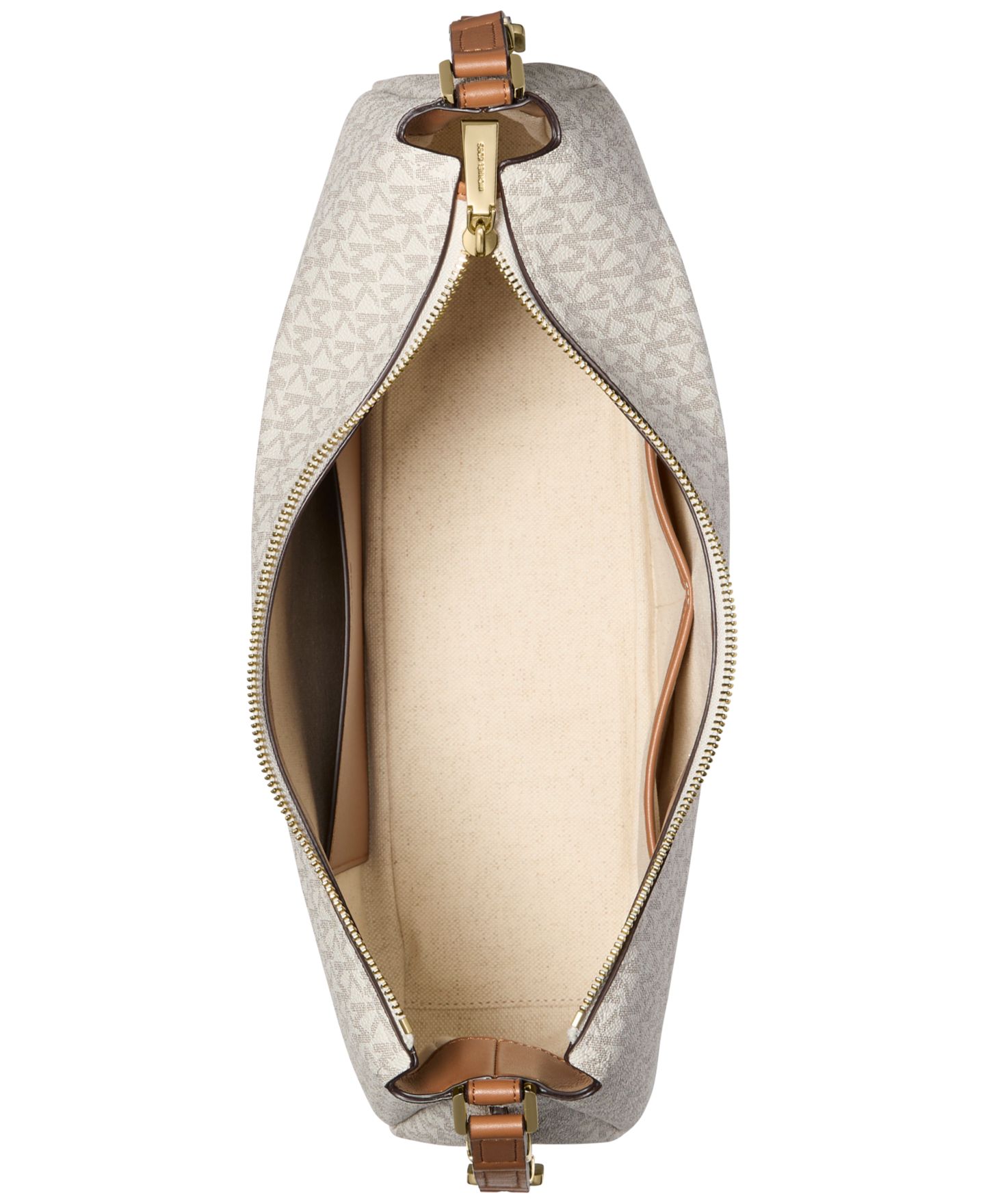 Женская сумка MICHAEL Michael Kors Nolita Medium Signature Logo Shoulder, цвет: Ванильный — фото 3