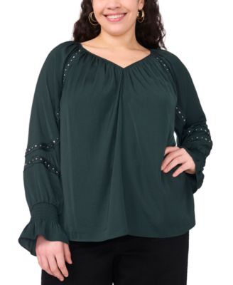 Vince Camuto - Plus Size Embellished V-Neck Blouse