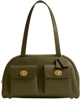 Originals Twin Turnlock Medium Waxed Leather Bag 